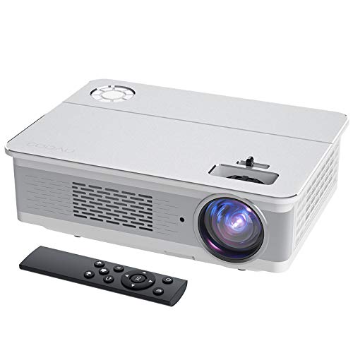 Proyector, COOAU 6800 Lúmenes Proyector Full HD 1920x1080P Nativo Soporta 4K con Altavoces HiFi, Pantalla Gigante de 300", 2020 Proyectores Cine en Casa, Compatible con VGA / HDMI / AV / USB