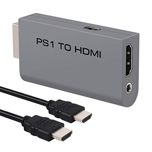PS1 a HDMI Convertidor Playstation 1 a HDMI Video y Adaptador de Audio de Auriculares de 3,5 mm con Cable HDMI de 1 m Compatible con PS1 HDTV Monitor HDMI