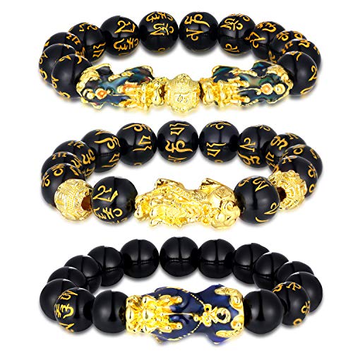 Pulsera de Feng Shui de Cuentas 12 mm Pulsera China Hecho a Mano Pulsera de Cuentas de Amuleto Negro Tallado para Atraer Riqueza y Buena Suerte (Conjunto Estilo 2, 3 Piezas) Pulsera de Feng Shui de Cuentas 12 mm Pulsera China Hecho a Mano Pulsera de Cuentas de Amuleto Negro Tallado para Atraer Riqueza y Buena Suerte (Conjunto Estilo 2, 3 Piezas)