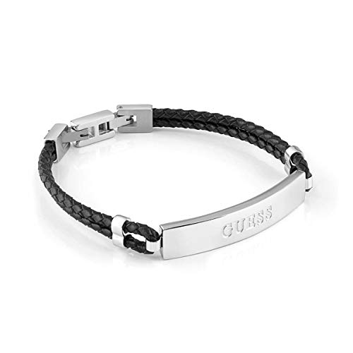 Pulsera Guess Men In Guess acero inoxidable quirúrgico cuero trenzado negro UMB78014 [AC1145]