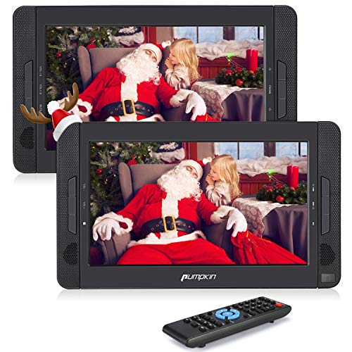 Pumpkin 10.1" Reproductor DVD Portátil con 2 Pantalla para Reposacabezas de Coche, Soporta SD/ USB/ CD/ DVD Región Libre, 4 Horas Batería Recargable con Mando a Distancia Pumpkin 10.1" Reproductor DVD Portátil con 2 Pantalla para Reposacabezas de Coche, Soporta SD/ USB/ CD/ DVD Región Libre, 4 Horas Batería Recargable con Mando a Distancia