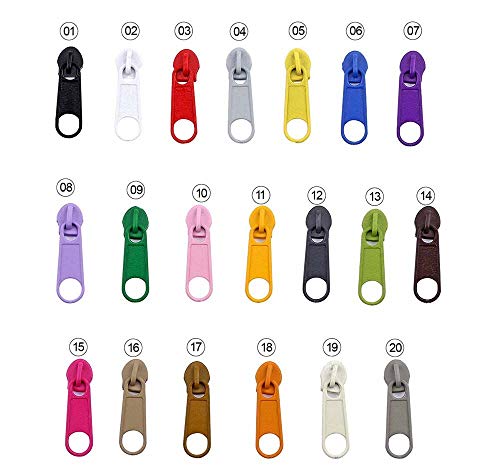 Qitao 100 piezas #3 cabeza de metal multicolor para bolsa de nailon con cremallera, bolso de mano, monedero DIY (color: colores mezclados, tamaño: 100 piezas)
