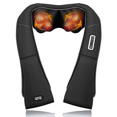 QTQ Masajeador para Cuello, Eléctrico Masajeador Shiatsu con Función de Calor para Hombros y Espalda, Masaje de Tejido Profundo para Aliviar el Dolor y la Tensión Muscular (negro) QTQ Masajeador para Cuello, Eléctrico Masajeador Shiatsu con Función de Calor para Hombros y Espalda, Masaje de Tejido Profundo para Aliviar el Dolor y la Tensión Muscular (negro)