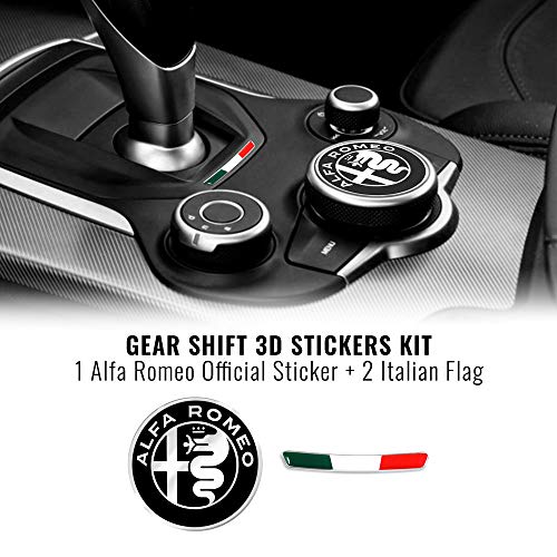 Quattroerre Kit adhesivo Alfa Romeo Logo 51 mm + Bandera para Interior Giulia Stelvio Quattroerre Kit adhesivo Alfa Romeo Logo 51 mm + Bandera para Interior Giulia Stelvio