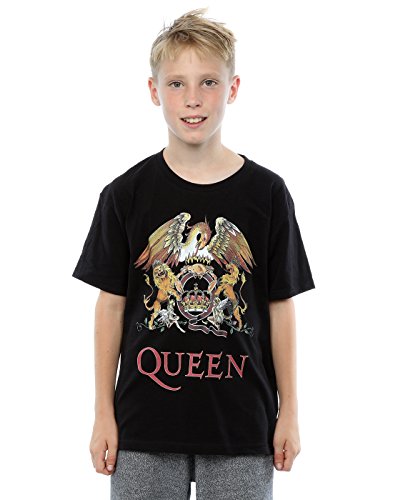 Queen niños Crest Logo Camiseta 12-13 years Negro