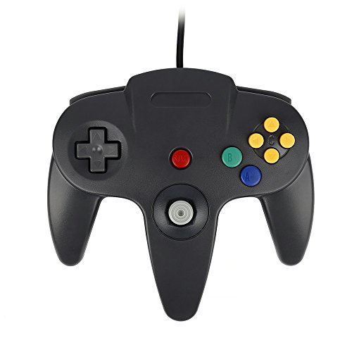 QUMOX Controlador de Juego Joystick Mando de Juego para Nintendo 64 N64 System Gamepad, Negro