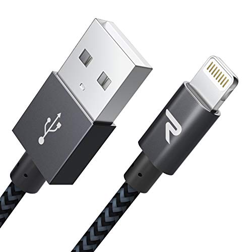 RAMPOW Cable Lightning 1M Cable iPhone Cargador iPhone [Apple MFi Certificado] Compatible con iPhone XS MAX XR X 8 Plus 7 Plus 6S 6 Plus 5 5S 5C SE y más - Gris Espacial