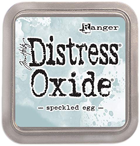 RANGER INDUSTRIES Ranger Ink Pad Speckled Egg Tim Holtz Distress Oxide-Almohadilla de Tinta, Color Verde, Huevo Moteado, 7.5 x7.5 cm