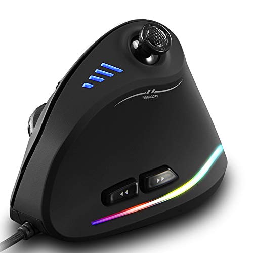 Ratón vertical para juegos con cable con balancín, 11 botones programables, 10000 DPI ajustable, para juegos de PC FPS, MAC, USB, negro Ratón vertical para juegos con cable con balancín, 11 botones programables, 10000 DPI ajustable, para juegos de PC FPS, MAC, USB, negro