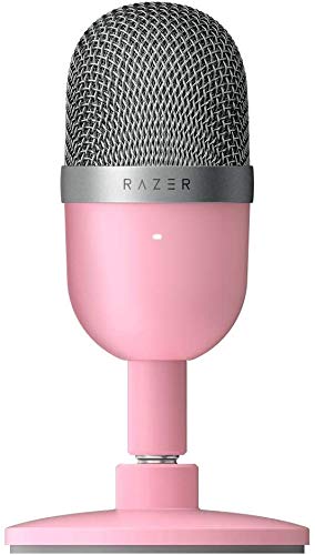 Razer Seiren Mini Micrófono compacto para USB para streaming, compacto con patrón polar supercardioide, soporte inclinable, amortiguador integrado, Quartz / Rosa