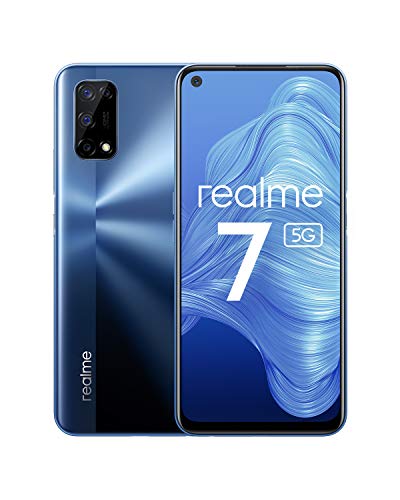 realme 7 5G - smartphone de 6.5, 6GB RAM + 128GB de ROM, 120Hz Ultra Smooth Display, 48MP Quad Camera, batería con 5000mAh y carga de 30W Dart Charge, Color Azul