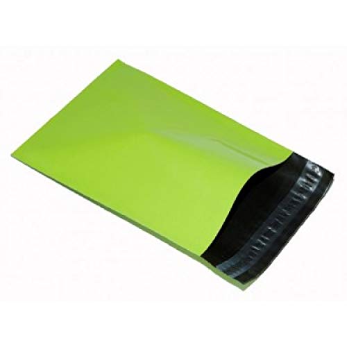 REALPACK® - 100 bolsas para envío de plástico, color verde neón, 305 mm x 406 mm (+ 40 mm borde)