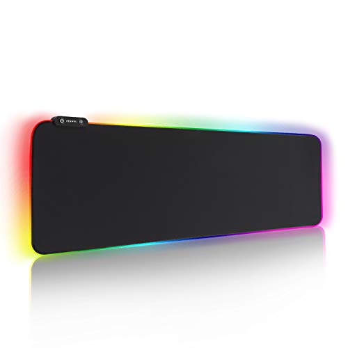Reawul Alfombrilla de Ratón RGB Extra Grande, tapete de Juego de Microfibra para Computadora Extended con Luces, Base de Goma Impermeable y Antideslizante para Gamers y Portátiles - 800 x 300 x 4 mm Reawul Alfombrilla de Ratón RGB Extra Grande, tapete de Juego de Microfibra para Computadora Extended con Luces, Base de Goma Impermeable y Antideslizante para Gamers y Portátiles - 800 x 300 x 4 mm