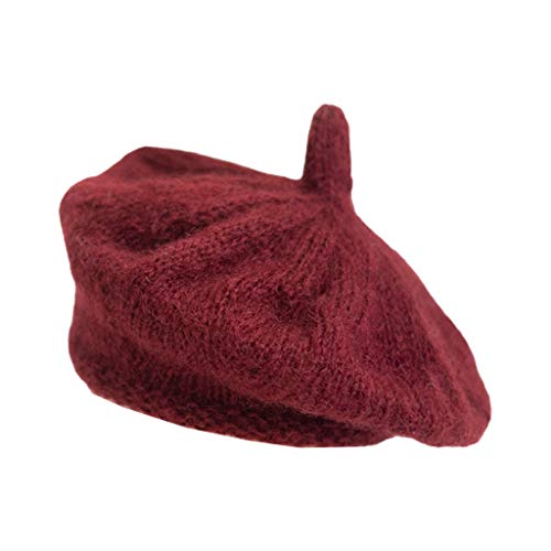 Recién nacido fotografía apoyos tejido a mano suave Boina de Mohair sombrero de bebé de color sólido Recién nacido fotografía apoyos tejido a mano suave Boina de Mohair sombrero de bebé de color sólido