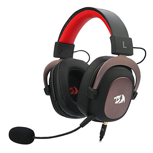 Redragon H510 Zeus 2 - Auriculares Headset cómodos para Gaming - Audio de Alta Definición + Potentes Bajos - Cascos con Micrófono para PC, Móvil, PS4 - Sonido 7.1 + Software descargable