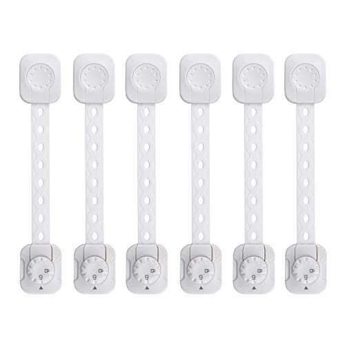 REDTRON Cerraduras de Seguridad para Niños, 6Pcs Bloqueo de Seguridad con Adhesivo de 3M, Cerraduras a Prueba de Bebé para Gabinetes, Cajones, Hornos, Neveras (No se necesita usar taladros)