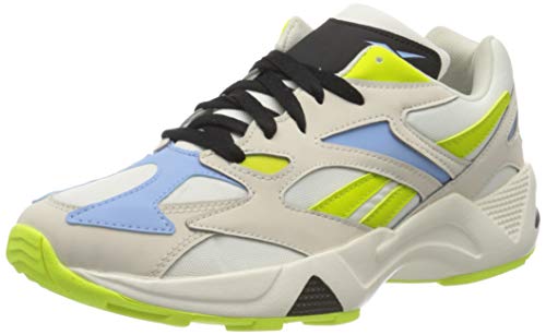 Reebok AZTREK 96, Gymnastics Shoe Mujer, Stucco/Fluid Blue/Semi Solar Yellow, 38 EU