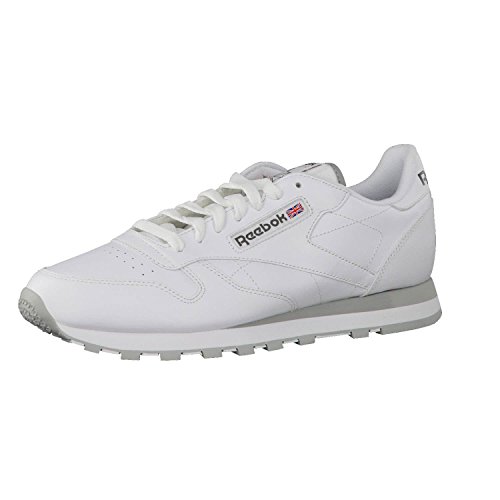 Reebok Classic Leather - Zapatillas de cuero para hombre, color blanco (int-white / lt. grey), talla 41 Reebok Classic Leather - Zapatillas de cuero para hombre, color blanco (int-white / lt. grey), talla 41
