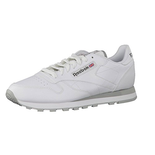 Reebok Classic Leather - Zapatillas de cuero para hombre, color blanco (int-white / lt. grey), talla 41