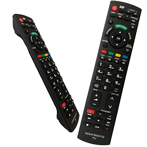 Reemplazo Mando Panasonic N2QAYB000752 Universal Mando a Distancia Repuesto para Panasonic TV Viera Reemplazo de Control Remoto para Panasonic TV N2QAYB000487 N2QAYB000352 N2QAYB000753 TX-L37G20E Reemplazo Mando Panasonic N2QAYB000752 Universal Mando a Distancia Repuesto para Panasonic TV Viera Reemplazo de Control Remoto para Panasonic TV N2QAYB000487 N2QAYB000352 N2QAYB000753 TX-L37G20E