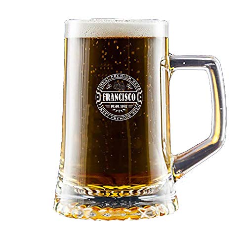 Regalo Personalizado: Jarra de Cerveza grabada con un Sello de autenticidad con su Nombre y año de Nacimiento Regalo Personalizado: Jarra de Cerveza grabada con un Sello de autenticidad con su Nombre y año de Nacimiento