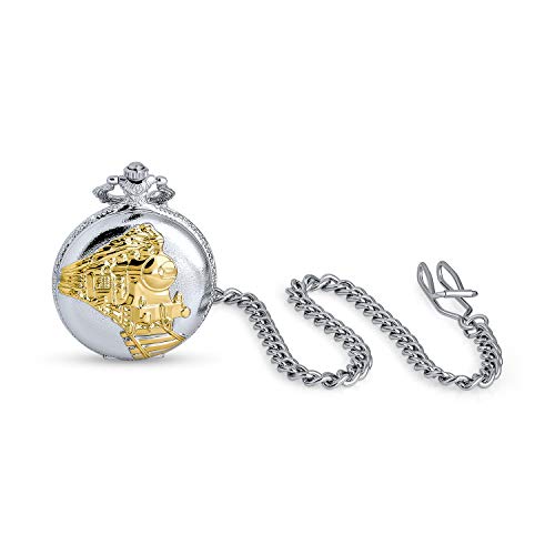 Reglamento Esqueleto Steampunk Vintage Estilo de ferrocarril histórico de Dos Tonos Tren de Vapor Tren de Bolsillo Reloj Romanos Marcos Blanco Plata Oro Bronce Chapado Personalizado Grabado Reglamento Esqueleto Steampunk Vintage Estilo de ferrocarril histórico de Dos Tonos Tren de Vapor Tren de Bolsillo Reloj Romanos Marcos Blanco Plata Oro Bronce Chapado Personalizado Grabado