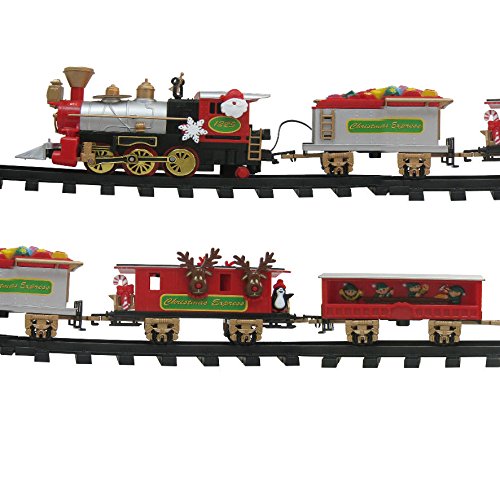REILA Tren para Árbol con Soporte y Vagones, Rojo, 80 cm REILA Tren para Árbol con Soporte y Vagones, Rojo, 80 cm