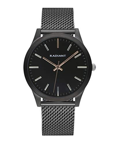 Reloj analógico para Hombre de Radiant. Colección Light&Shadow. Reloj Negro con Malla milanesa y Esfera Negra. 3ATM. 40mm. Referencia RA553603.