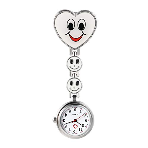 Reloj de Bolsillo para Enfermera, Cara Sonriente, Forma de Corazón, Analógico, de Cuarzo y Portátil, Regalo para Doctor Mujer Niña, Regalos Navidad,5 Colores Reloj de Bolsillo para Enfermera, Cara Sonriente, Forma de Corazón, Analógico, de Cuarzo y Portátil, Regalo para Doctor Mujer Niña, Regalos Navidad,5 Colores