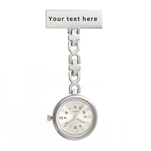 Reloj De Enfermera Grabado Personalizado Clip De Solapa Colgante Médico Reloj De Cuarzo Fob con Enlace De Metal Enfermera Cuidador Fob Relojes Broche Personalizado - Su Propio Texto Reloj De Enfermera Grabado Personalizado Clip De Solapa Colgante Médico Reloj De Cuarzo Fob con Enlace De Metal Enfermera Cuidador Fob Relojes Broche Personalizado - Su Propio Texto