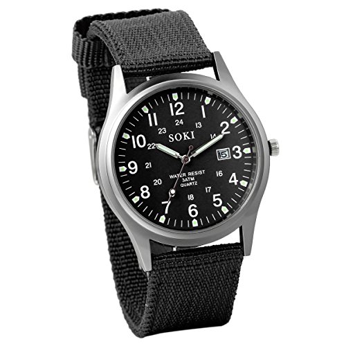 Reloj de Hombre Correa de Nylon Reloj Militar Deportivo, Verde Reloj de Piloto Ligero Reloj de Cuarzo Japonés, Reloj con Calendario, Luminoso, Reloj de Negocio Causal, Regalo Navidad, Avaner (Negro) Reloj de Hombre Correa de Nylon Reloj Militar Deportivo, Verde Reloj de Piloto Ligero Reloj de Cuarzo Japonés, Reloj con Calendario, Luminoso, Reloj de Negocio Causal, Regalo Navidad, Avaner (Negro)