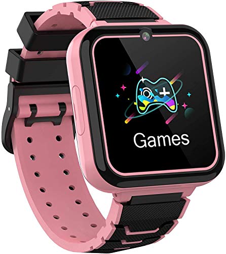 Reloj Inteligente para Niños, Zeerkeer Game Watch Juego de Música Smartwatch con Llamada Cámara Música Despertador para Niños Niñas (Rosado)