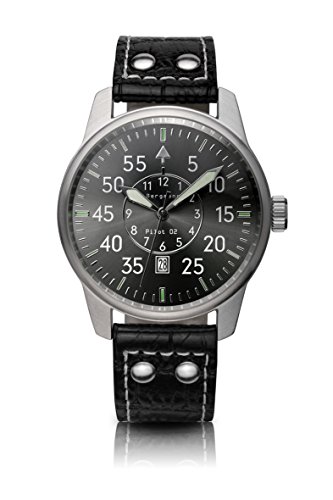 Reloj original de Bergmann Pilot 02, reloj de observación de aviador, clásico, cuarzo, piel, fondo de acero inoxidable, moderno, elegante, clásico, atemporal, unisex, directamente del fabricante Reloj original de Bergmann Pilot 02, reloj de observación de aviador, clásico, cuarzo, piel, fondo de acero inoxidable, moderno, elegante, clásico, atemporal, unisex, directamente del fabricante