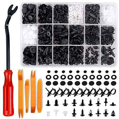 Remaches Plastico, Bst4Udirect 446PCS Universal Auto Clips De Nylon Negro Remaches De PláStico Sujetador De Clips De La CarroceríA Del AutomóVil Surtido Con Herramientas De ExtraccióN De Sujetadores