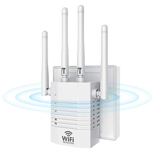 Repetidor WiFi Amplificador Señal WiFi Repetidor Amplificador WiFi, 1200Mbps 5 GHz & 2.4 GHz Doble Banda, Admite Modo Ap/Repetidor/Router, Compatible con Enrutador Inalámbrico,Blanco