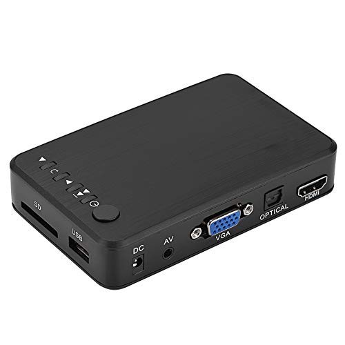 Reproductor Multimedia, HDMI 1080P HD Audio y Video con Control Remoto IR 110V-240V, Reproducir Películas/Música/Fotos/Archivos Directamente en su Televisor(EU)