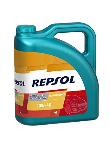 Repsol RP053X54 Performance 10W-40 Aceite de Motor para Coche, Transparente/Dorado, 4 L