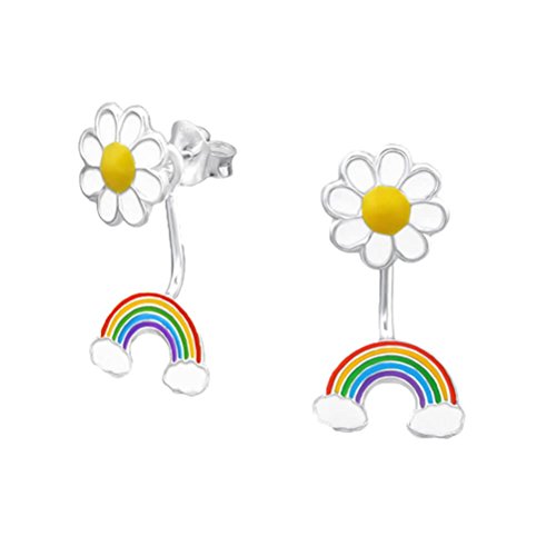 Retro Styler Sterling Silver Brillante Margarita y Arco Iris Tachonado Gota Detalle Pendientes Retro Styler Sterling Silver Brillante Margarita y Arco Iris Tachonado Gota Detalle Pendientes