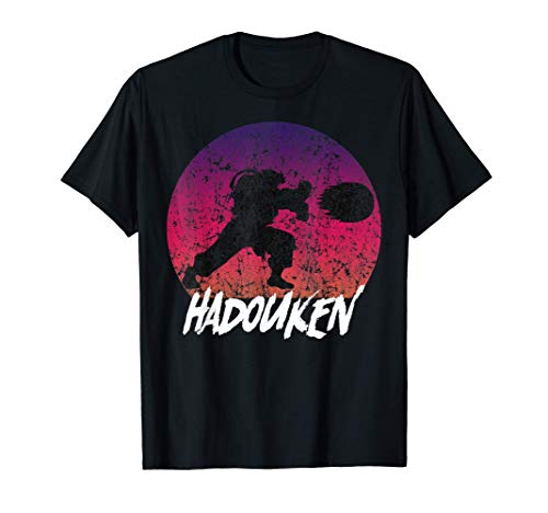 Retro Vintage Sunset Hadouken Fighter - Distressed Graphic Camiseta