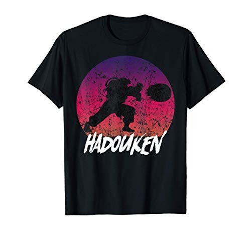 Retro Vintage Sunset Hadouken Fighter - Distressed Graphic Camiseta Retro Vintage Sunset Hadouken Fighter - Distressed Graphic Camiseta