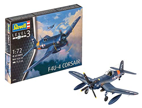 Revell-F4U-4 Corsair Maqueta Avión, 10+ Años, Multicolor, 14,8cm (03955)