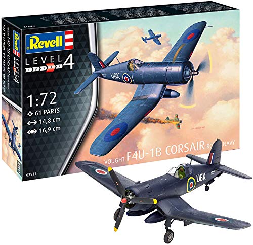 Revell - Maqueta de F4U 1B Corsair Royal Navy, Kit Modelo, Escala 1: 72 (03917) Revell - Maqueta de F4U 1B Corsair Royal Navy, Kit Modelo, Escala 1: 72 (03917)