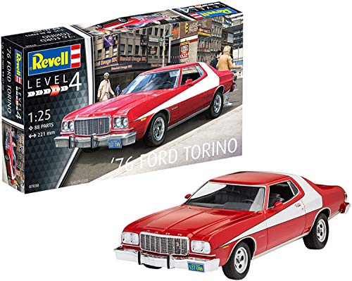 Revell Revell-1976 Maqueta 1976 Ford Torino, Kit Modelo, Escala 1:25 (7038)(07038), Color Rojo, 22,1 cm de Largo