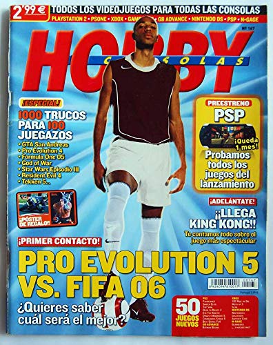 Revista Hobby Consolas Nº 167. Pro Evolution 5 Vs. Fifa 06