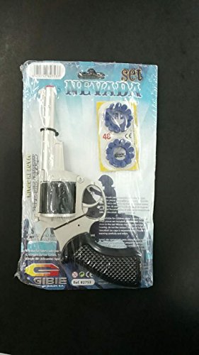 Revolver "Nevada". Dispara "mistos", con 48 fulminantes (4 cargas) incluidos. De metal. Fabricado en España. Medidas: 21x12x4 cms. aprox... Peso: 210 gramos. Revolver "Nevada". Dispara "mistos", con 48 fulminantes (4 cargas) incluidos. De metal. Fabricado en España. Medidas: 21x12x4 cms. aprox... Peso: 210 gramos.