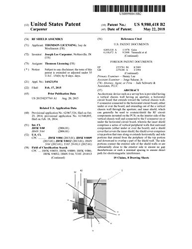RF shield assembly: United States Patent 9980418 (English Edition) RF shield assembly: United States Patent 9980418 (English Edition)