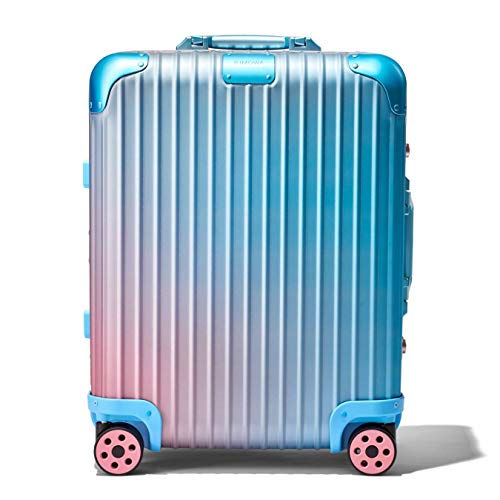 RIMOWA X ALEX ISRAEL ORIGINAL CABIN PLUS MULTIWHEEL SUITECASE BLUE/PINK LIMITED EDITION