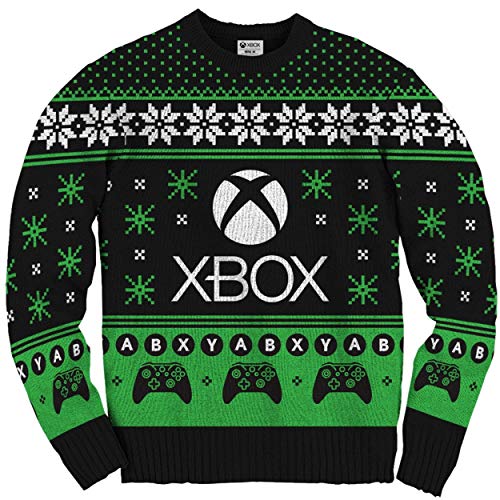 Ripple Junction Jersey de Navidad oficial de Xbox para hombres o mujeres, regalo feo y novedoso suéter - negro - XXX-Large
