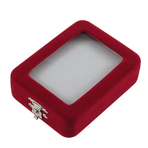 RIsxffp Caja de Almacenamiento Tenedor Rojo de la exhibición de la Caja de la joyería del Regalo del Terciopelo para los Pendientes del Brazalete de la Pulsera del Anillo