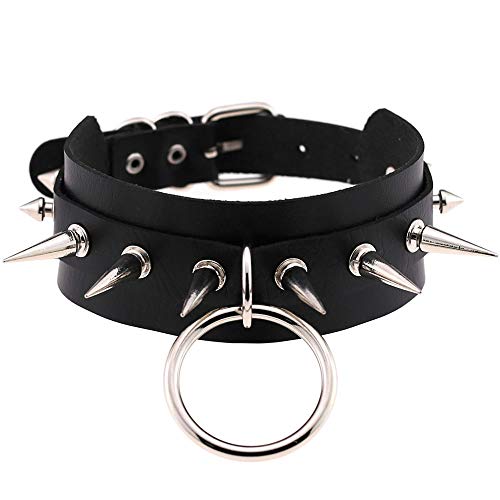 Ritte Collar Punk, Collar Cuero Punk, Cadena de Clavícula e Cuero De PU, Punk Cadena de Clavícula de Cuero PU con Remaches para Club Nocturno, Street Beat (B) Ritte Collar Punk, Collar Cuero Punk, Cadena de Clavícula e Cuero De PU, Punk Cadena de Clavícula de Cuero PU con Remaches para Club Nocturno, Street Beat (B)
